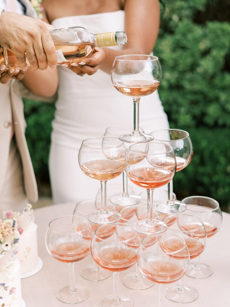 McGovern Centennial Gardens wedding champagne tower