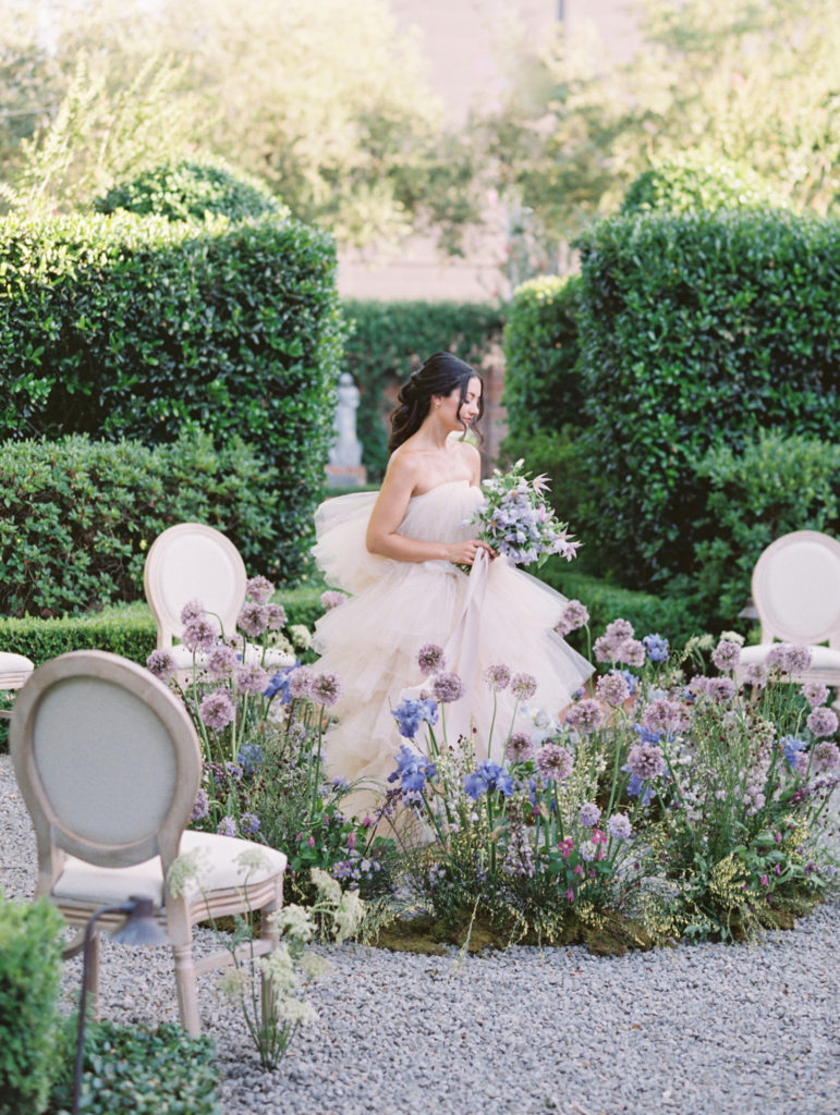 bride, purple wedding, garden wedding